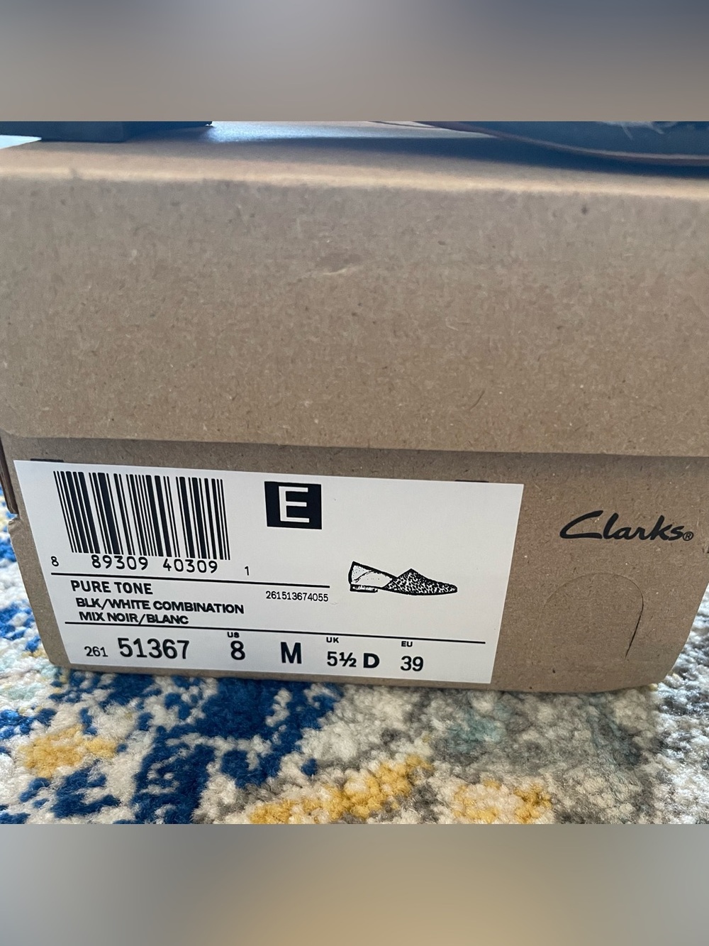 Clark’s Animal Print Women's Slip-On Loafer - Black & White - Picture 3 of 9